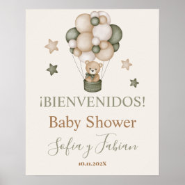 Señal de bienvenida de Nalle Baby Shower Boy Poster