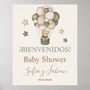 Señal de bienvenida de Nalle Baby Shower Boy Poster