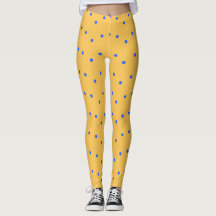 Senap Gult & Blue Polka Dot Leggings