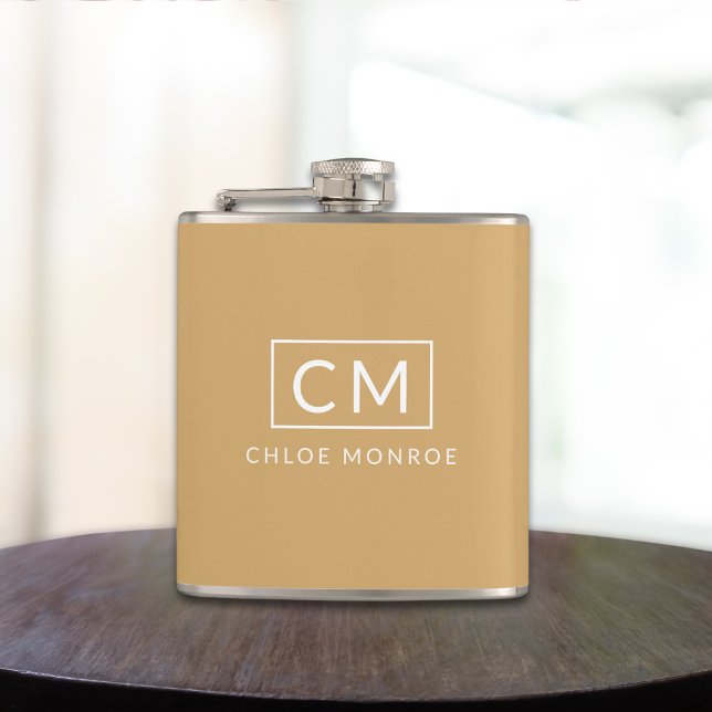 Senap Gult Minimalist Modern Monogram Namn Fickplunta (Skapare uppladdad)