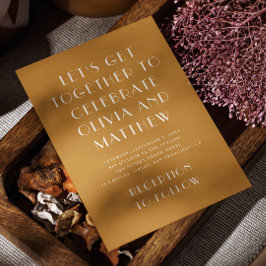 Senap gult modern enkel minimalistisk bröllop inbjudningar