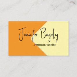 Senap gult- och kräm-minimalistiskt Affärskort Visitkort