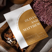 Senap modern typografi bröllop + QR