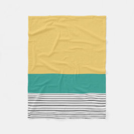 Senap och teal mönster fleecefilt