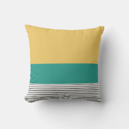 Senap och teal mönster kudde