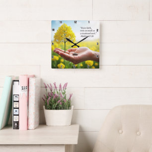Senap Seed: Faith's Simple Truth Fyrkantig Klocka