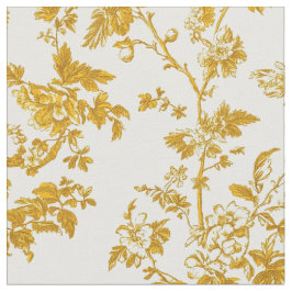 Senap Toile Blommor Vines Tyg