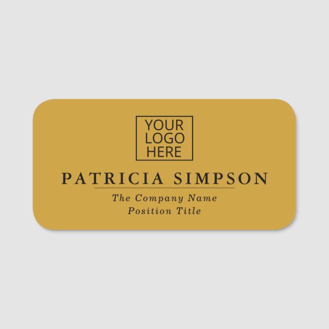 Senap Yellow and Black Elegance: Add Logo, Title Namnbricka (Framsida)