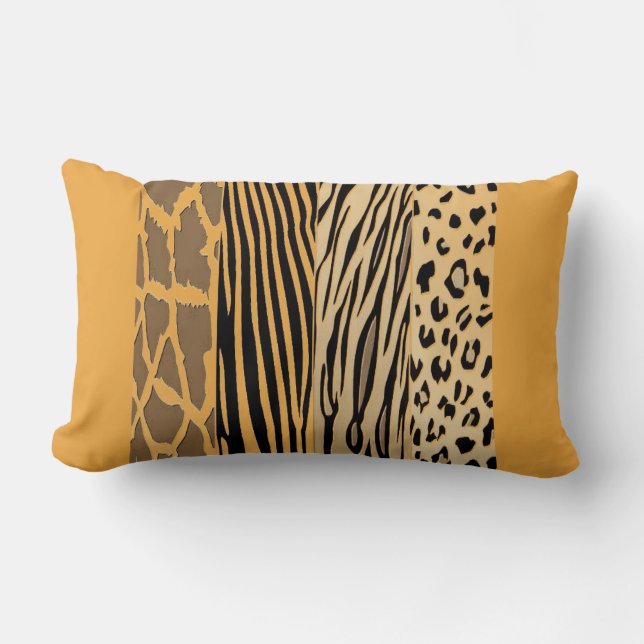 Senapsdjur, tryckt Zebra Stripe Pillow Lumbarkudde (Framsida)