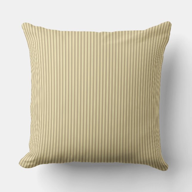 Senapsgul Cushion med Randig Prickmönster Kudde (Framsida)