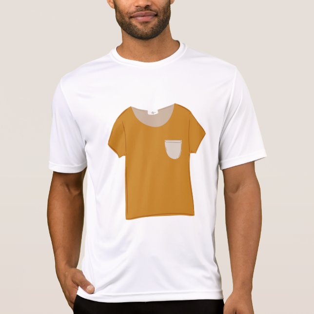 Senapsgul minimalistisk topp t shirt (Framsida)