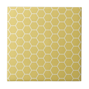 Senapsgult geometriskt kakelplatta