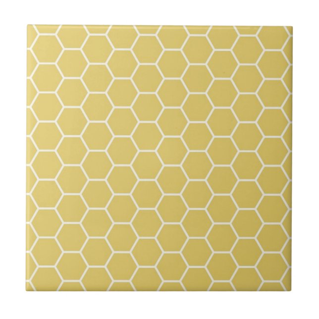 Senapsgult geometriskt kakelplatta (Framsidan)