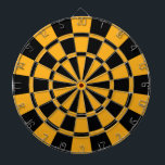 Senapsgult och svart darttavla<br><div class="desc">Den senapsgula och svart pilen stiger ombord</div>