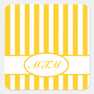Senard Autumnal Rand med monogram Fyrkantigt Klistermärke