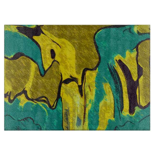 Senard Gult Teal Abstrakt (Framsidan)