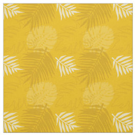 Senard och Turmeric Gult Handflatan Lövs Patterned Tyg