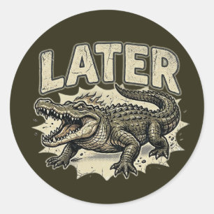 Senare Alligator Anpassad Klistermärke Present Rol