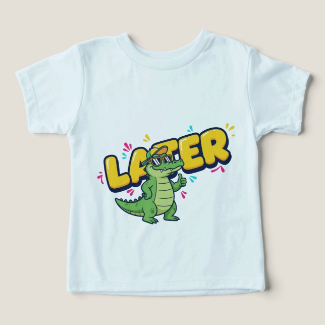Senare Alligator - Gator för Coola Tecknad T Shirt (Design Framsida)