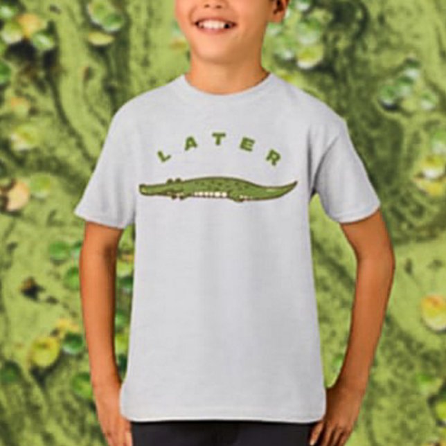 Senare Alligator Kids Shirt - Roligt Alligator Des T Shirt (Skapare uppladdad)