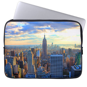 Senare eftermiddag NYC Skyline som solnedgång Laptop Fodral