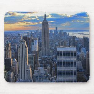 Senare eftermiddag NYC Skyline som solnedgång Musmatta