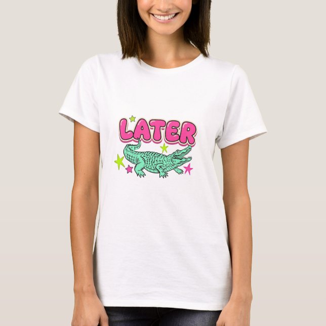 Senare Gator Alligator Sommar Komfort T-Shirt (Framsida)