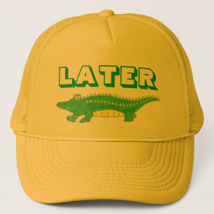 Senare Gator-Grönt Alligator Crocodile Reptile Keps