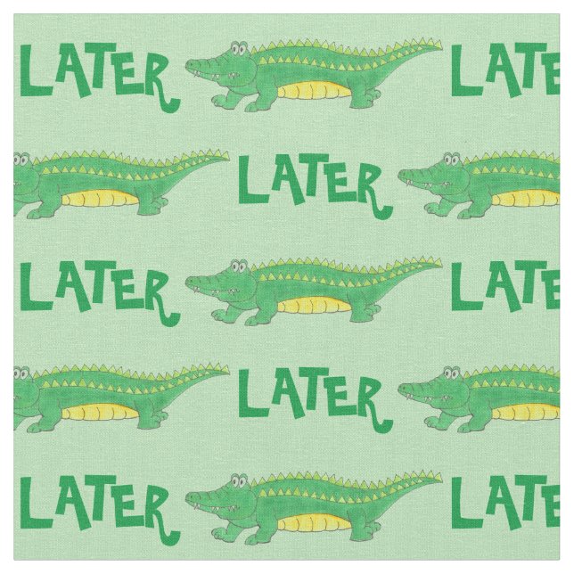 Senare Gator Grönt Gult Alligator Crocodile Croc Tyg (Närbild)