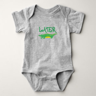 Senare Gator Grönt Gult Alligator Crocodile Tee