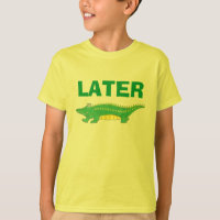 Senare Gator Grönt Gult Alligator Tee Shirt