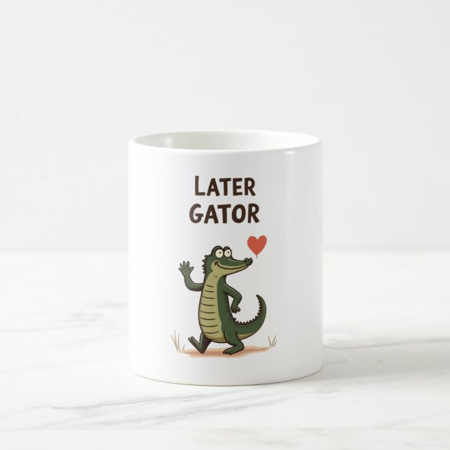 Senare Gator Rolig Alligator Adjö Kaffemugg (Center)