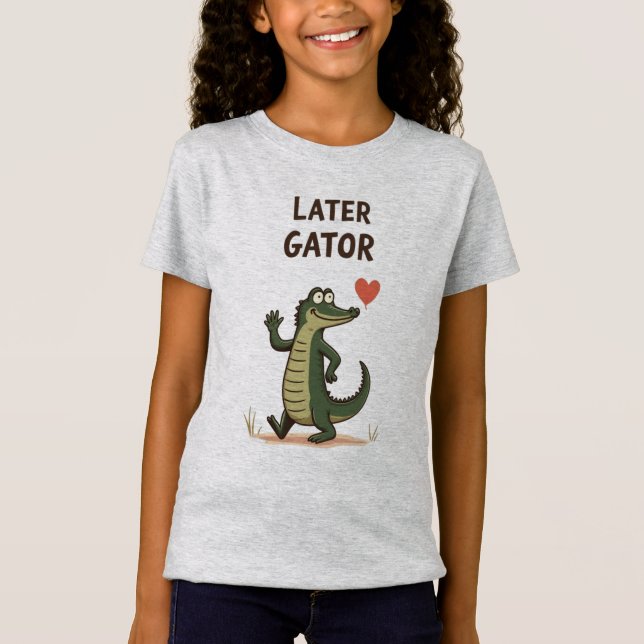 Senare Gator Rolig Alligator Adjö T Shirt (Framsida)