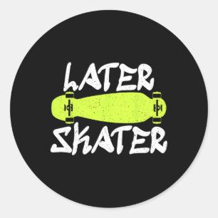 Senare Skridskoåkare Skridskoåkning Skateboardåkar Runt Klistermärke