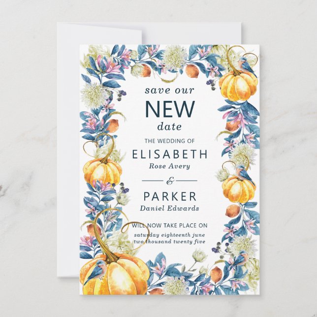 Senareläggning av Bröllop-datum - fallpip Spara Datumet (Framsida)