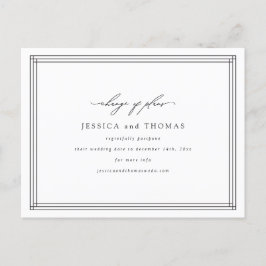 Senareläggning av chic i Bröllop Ändra datum Meddelande Vykort