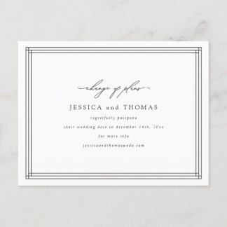 Senareläggning av chic i Bröllop Ändra datum Meddelande Vykort