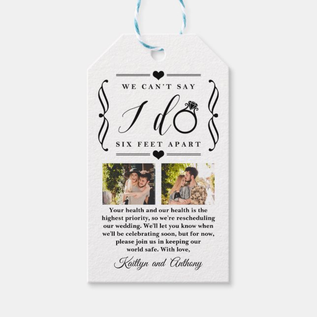 Senareläggning av datum för sex fot med Bröllop Presentetikett (Framsidan)
