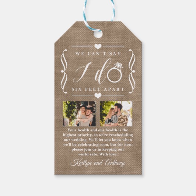 Senareläggning av datum för sex fot med Bröllop Presentetikett (Framsidan)