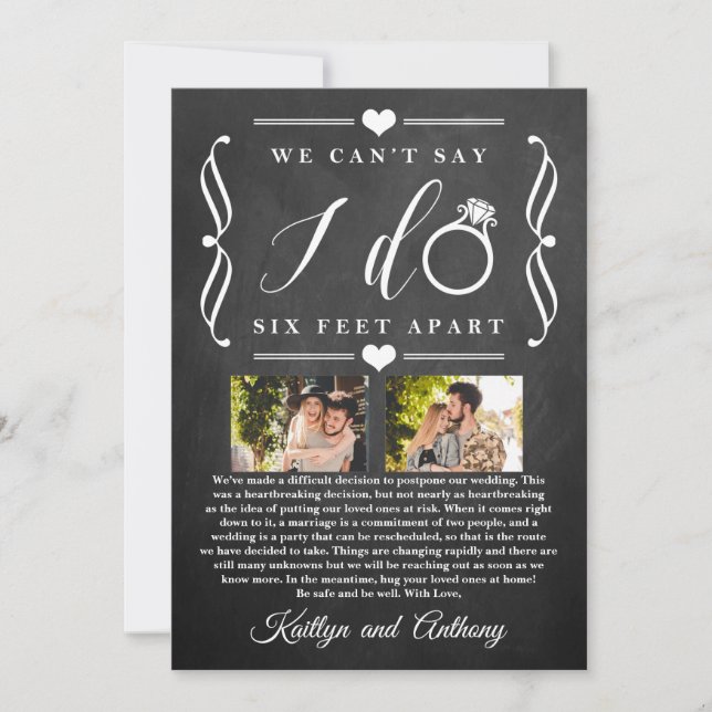 Senareläggning av datum för sex fot med Bröllop Spara Datumet (Framsida)