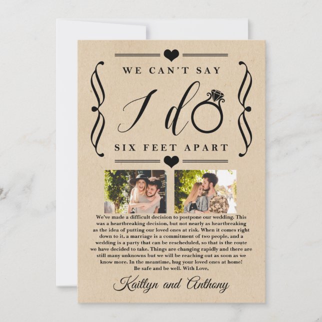 Senareläggning av datum för sex fot med Bröllop Spara Datumet (Framsida)