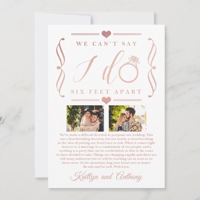 Senareläggning av datum för sex fot med Bröllop Spara Datumet (Framsida)