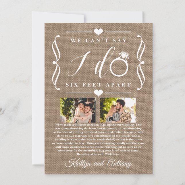 Senareläggning av datum för sex fot med Bröllop Spara Datumet (Framsida)