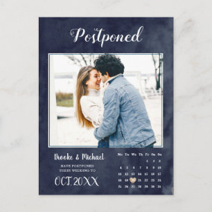Senareläggning av snyggt Photo Calendar Bröllop Vykort
