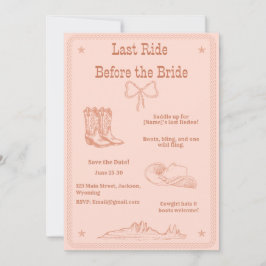 Senast före Bride Western Bachelorette Inbjudningar