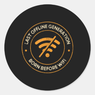 Senast Offline Generation Född Innan Wifi Retro Ro Runt Klistermärke