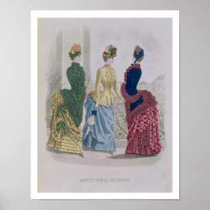Senast Paris modeer, tre - dagen klär i en fash Poster