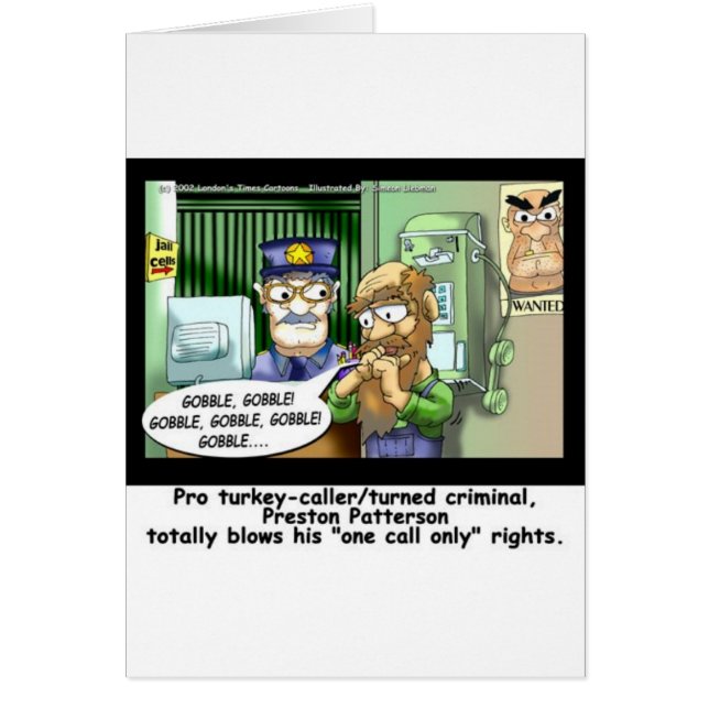 Senaste anrop 4 Turkey-Tecknad-gåvor Hälsningskort (Framsidan)