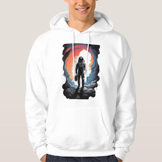 Senaste astronaut på planetens utskrift Designer Hoodie (Framsida)
