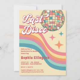 Senaste Disco 70:s Retro Bachelorette Helg Inbjudningar
